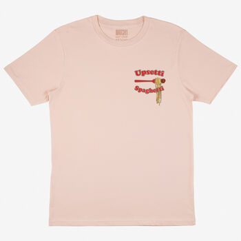 Upsetti Spaghetti Unisex Graphic T Shirt In Peach, 3 of 5