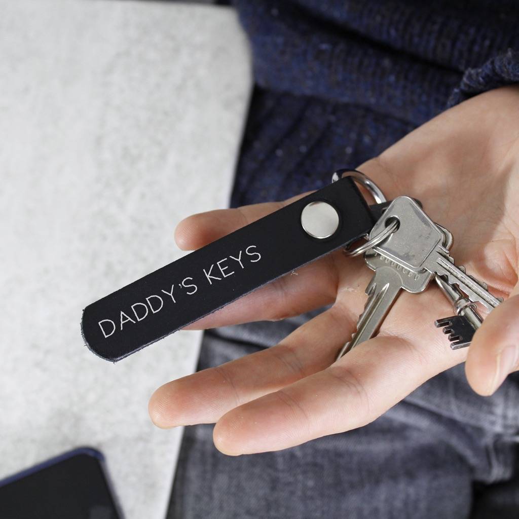 Handmade Personalised Leather Keyring For Dad By Olivia Ltd