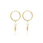 18ct Gold Vermeil Freshwater Pearl And Spike Hoops, thumbnail 1 of 3