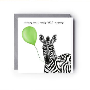 Wild Zebra Birthday Greeting Card, 2 of 6