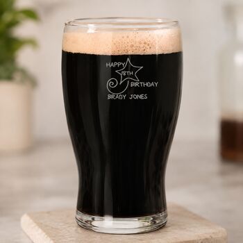 18th Birthday Gift Shooting Star Engraved Pint Glass, 4 of 11