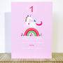 Unicorn First Birthday Card Or Pick Your Age, thumbnail 4 of 8