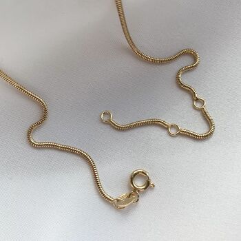 Yellow Gold Snake Chain Necklace, 3 of 4