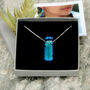 Blue Green Colour Changing Glass Necklace Sterling Silver, thumbnail 5 of 10