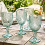 Set Of Four Laurier Green Wine Goblets, thumbnail 1 of 6