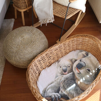 Organic Koala Muslin Swaddle Set / Flat Crib Sheet, 3 of 4