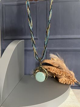 Blue Braided Necklace And Pendant, 3 of 4