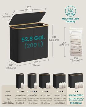 Four Section Laundry Basket Sorter Hamper, 2 of 7