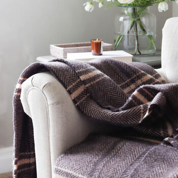 Brown And Beige Merino And Cashmere Wool Throw, 3 of 3