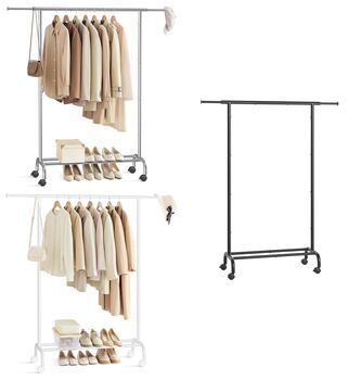 Extendable Clothes Rail Rolling Garment Rack, 6 of 6