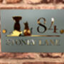 Personalised Cat And Dog Design House Number Sign Acrylic, thumbnail 2 of 3