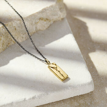 Silver And Gold Personalised Kintsugi Tag Necklace, 3 of 7