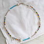 Rainbow Multicoloured Seed Bead And Pearl Necklace, thumbnail 2 of 8