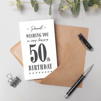 50th Birthday Luxury Fold Out Banner Card, 2 of 5