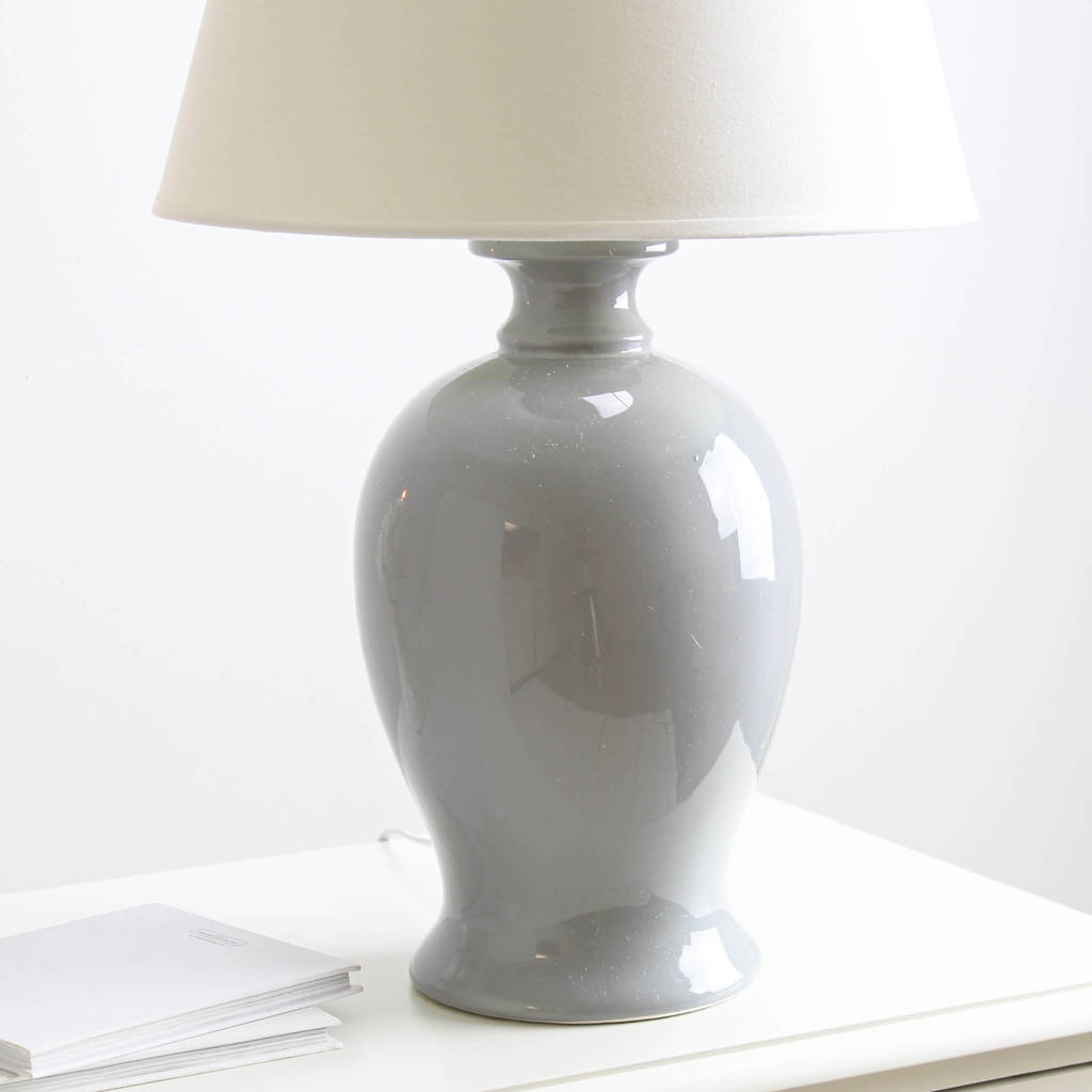 pale grey ceramic table lamp by marquis & dawe