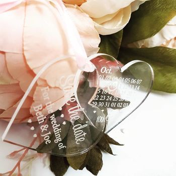 Perspex Save The Date Heart Tags, 4 of 5