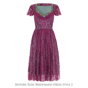Bespoke Rose Lace Bridesmaid Dresses, 3 of 4