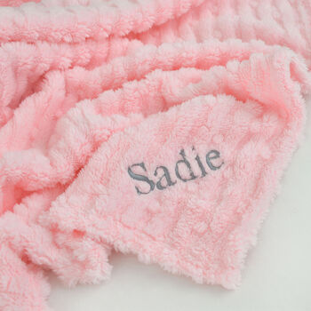 Personalised Pink Textured Fluffy Baby Blanket, 7 of 8