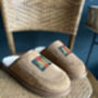 Sheepskin Stripe Slippers With Hand Painted Initials, thumbnail 1 of 1