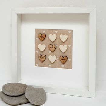 Wood Anniversary Pottery Love Hearts Artwork, 2 of 4