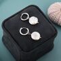 Sterling Silver Coin Baroque Pearl Dangle Hoop Earrings, thumbnail 6 of 12