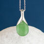Sterling Silver Jade Teardrop Necklace, thumbnail 1 of 11