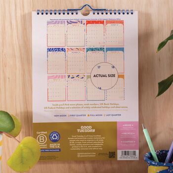 2025–2026 Mid Year Calendar | Colour Flow | July Start | A4, 7 of 8