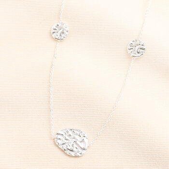Hammered Pebble Long Chain Necklace, 2 of 2