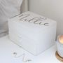 Personalised Wooden Jewellery Box With Drawers, thumbnail 1 of 3