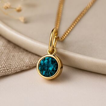 Personalised Gold Plated Sterling Silver December Topaz Birthstone Necklace, 2 of 10