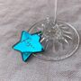 Personalised Teal Star Wine Glass Charm, thumbnail 1 of 5