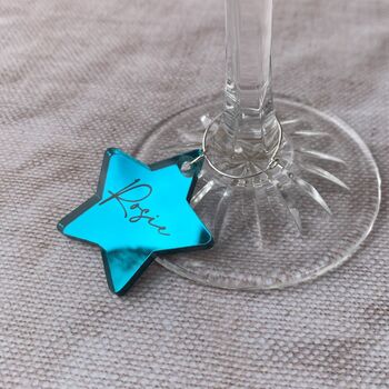 Personalised Christmas Table Decoration Wine Glass Charm, 3 of 6