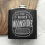 Personalised Moonshine Matte Black Hip Flask, thumbnail 3 of 7