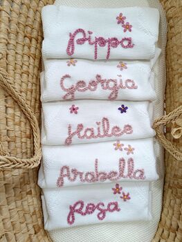 Personalised Girl White Name Cardigan,Baby Gift, 2 of 3