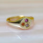 Starburst Jewelled Adjustable Signet Ring, thumbnail 9 of 11