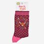 Women's Bamboo Socks Burgundy Highland Cow Wreath, thumbnail 5 of 5