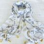 Yellow Butterflies And Dragonflies Tassel Scarf, thumbnail 3 of 6