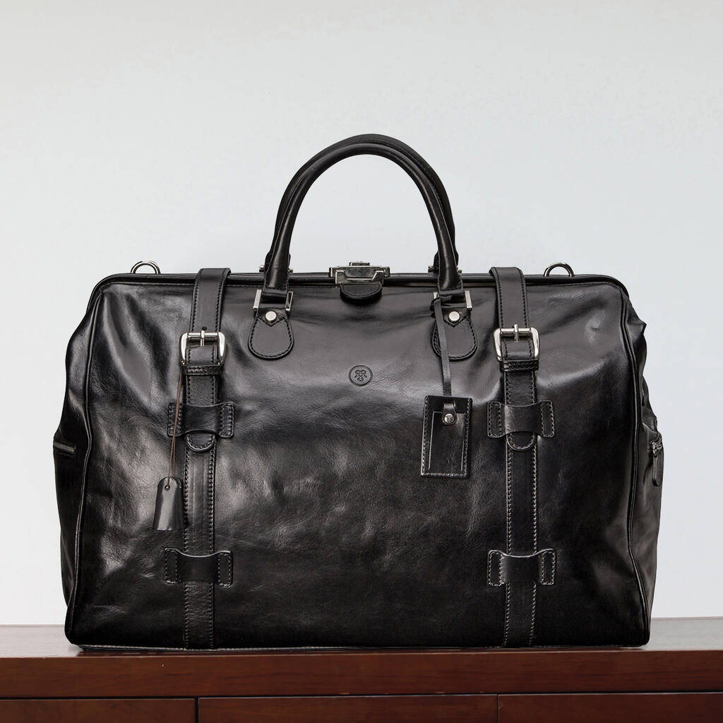 Italian Leather Gladstone Travel Bag 'gassano Large' By Maxwell Scott
