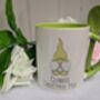 Personalised Christmas Gonk Mug Light Green With Spoon, thumbnail 1 of 2