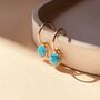 Faceted Turqoise Drop Hoop Earrings, thumbnail 5 of 5