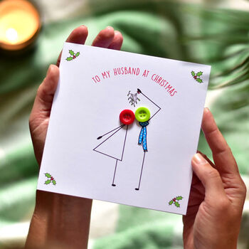 'To My Husband At Christmas' Button Card, 2 of 6