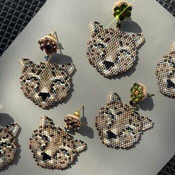 Hand Beaded Cheetah And Crystal Earrings, 6 of 7
