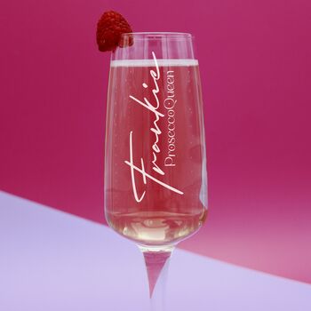 Personalised 'Prosseco Queen' Champagne Flute, 4 of 6