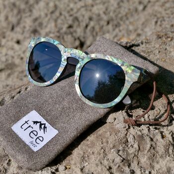 Rivington Seashell Sunglasses With Smoked Grey Lens, 7 of 9