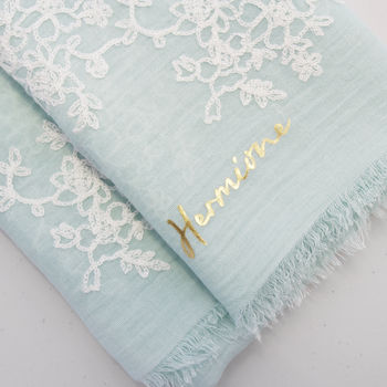 Personalised Soft Floral Embellished Scarf, 3 of 9