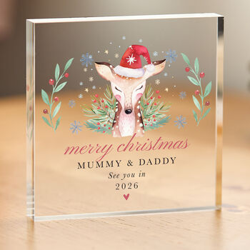 Merry Christmas Acrylic Plaque Gift For Mummy And Daddy, 2 of 6