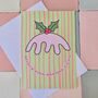 Mince Pies Before Guys Christmas Card – Green And Pink – Blank Inside, thumbnail 1 of 4