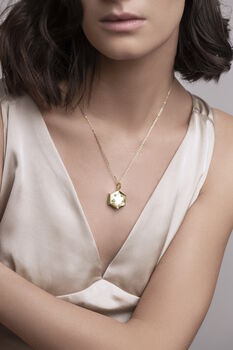 Turquoise Hexagon Locket Necklace, 2 of 8