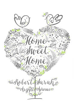 Personalised New Home Sweet Home Couples Gift Print, 2 of 2