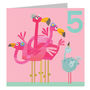 Happy Birthday Flamingos Five Card, thumbnail 2 of 3